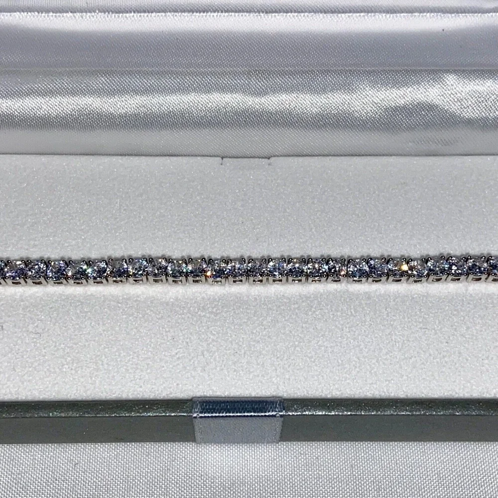 Cesca Vanna Dazzling Silvertone Tennis Bracelet 8